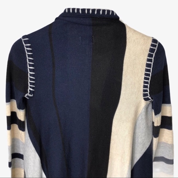 Fate Colorblock Open Front Cardigan Sweater Blue Size Small - Picture 4 of 6